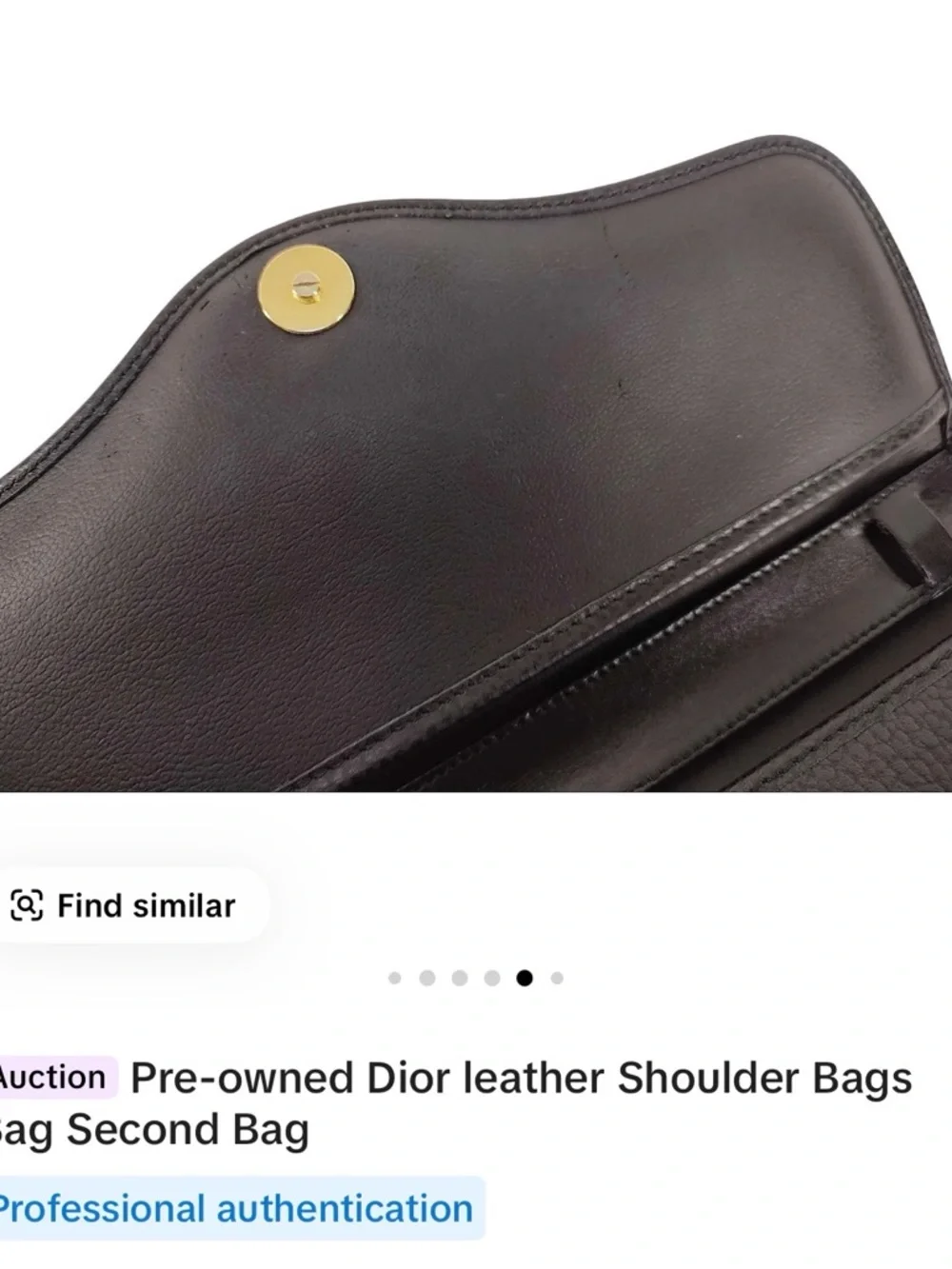 Dior Black Pebbled Leather Shoulder Bag - Picture 6 of 6